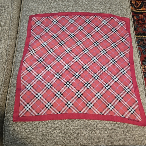 Burberry Red and White Checkered Scarf - Picture 1 of 2